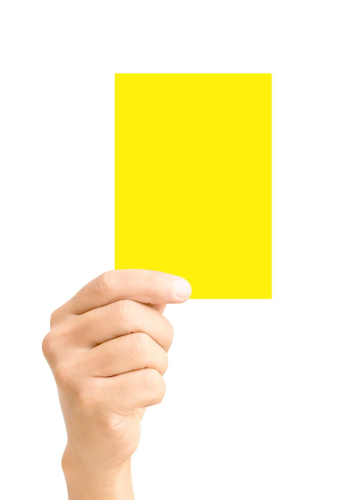 What does a yellow card mean in volleyball